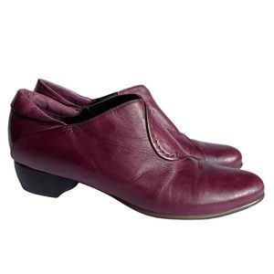 Vintage leather pumps in unique merlot colour 37.5